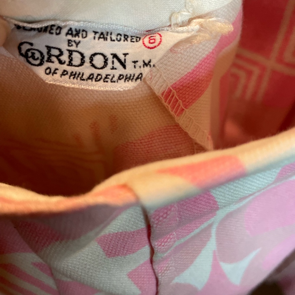 Pink Floral Geometric A-Line Mini Skirt Gordon of Philadelphia - Picture 7 of 10